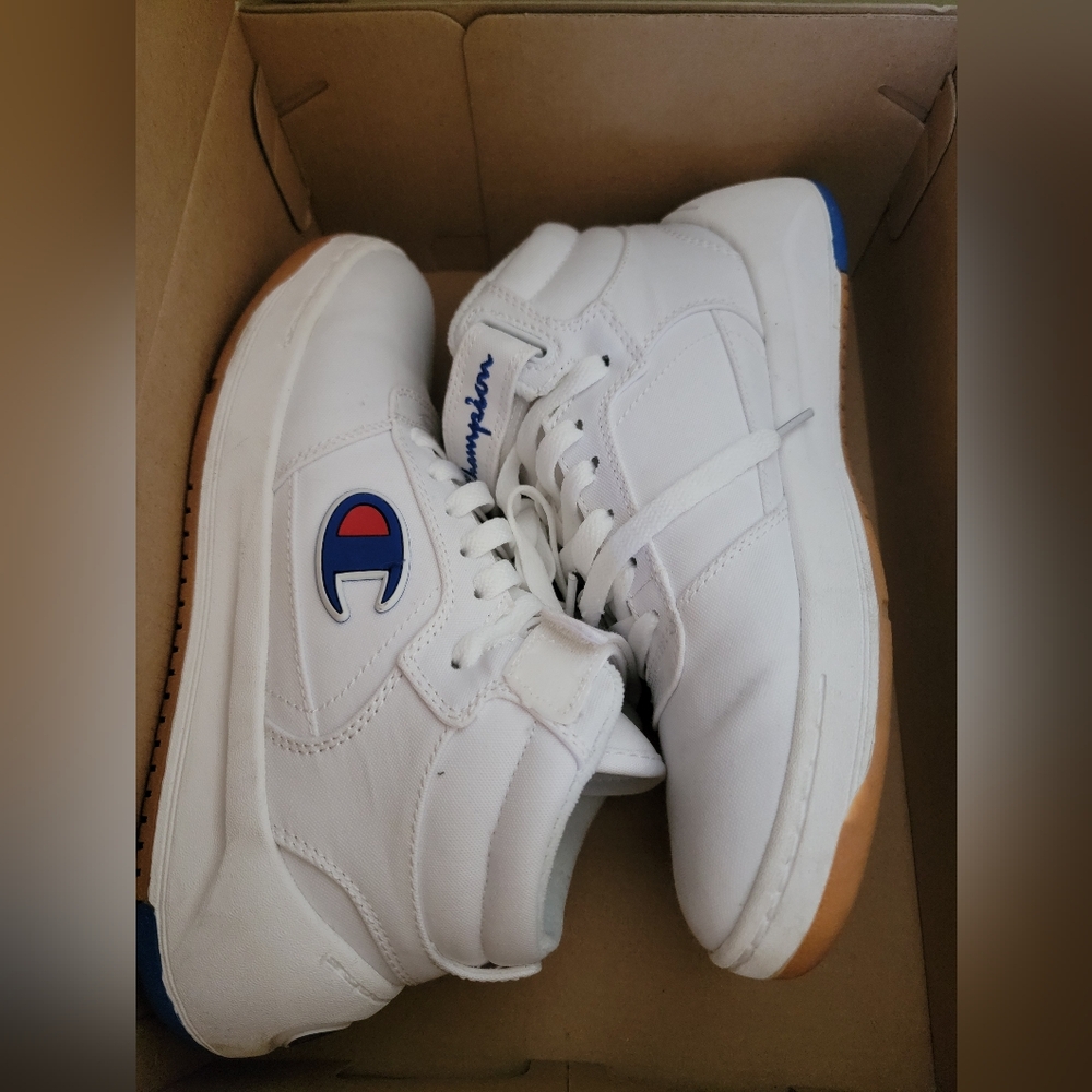 Champion Super C Court Sneakers Mid White Gum Women's 7 Fabric